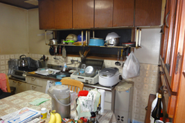 収納造作＋キッチンリフォーム 木目調