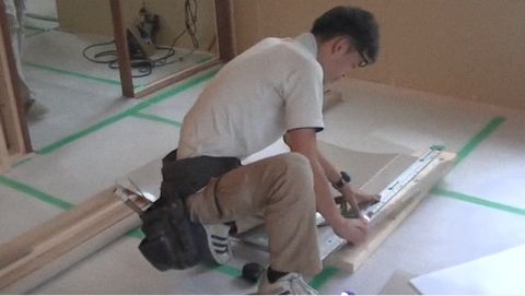 リフォーム 工事中養生風景