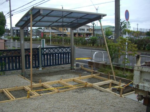 滋賀県守山市外構リフォームの工事中